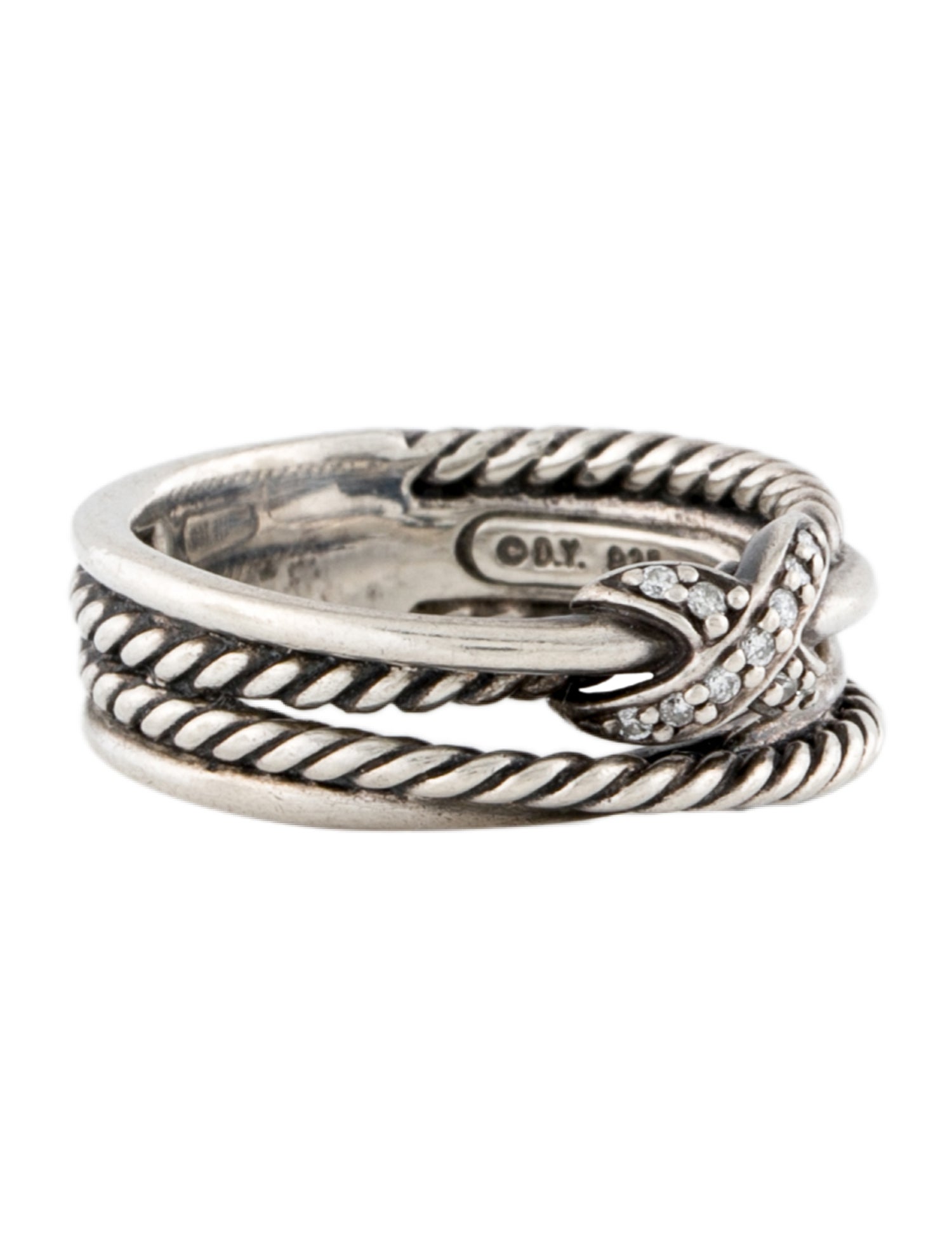 David Yurman Diamond X Crossover Band Ring