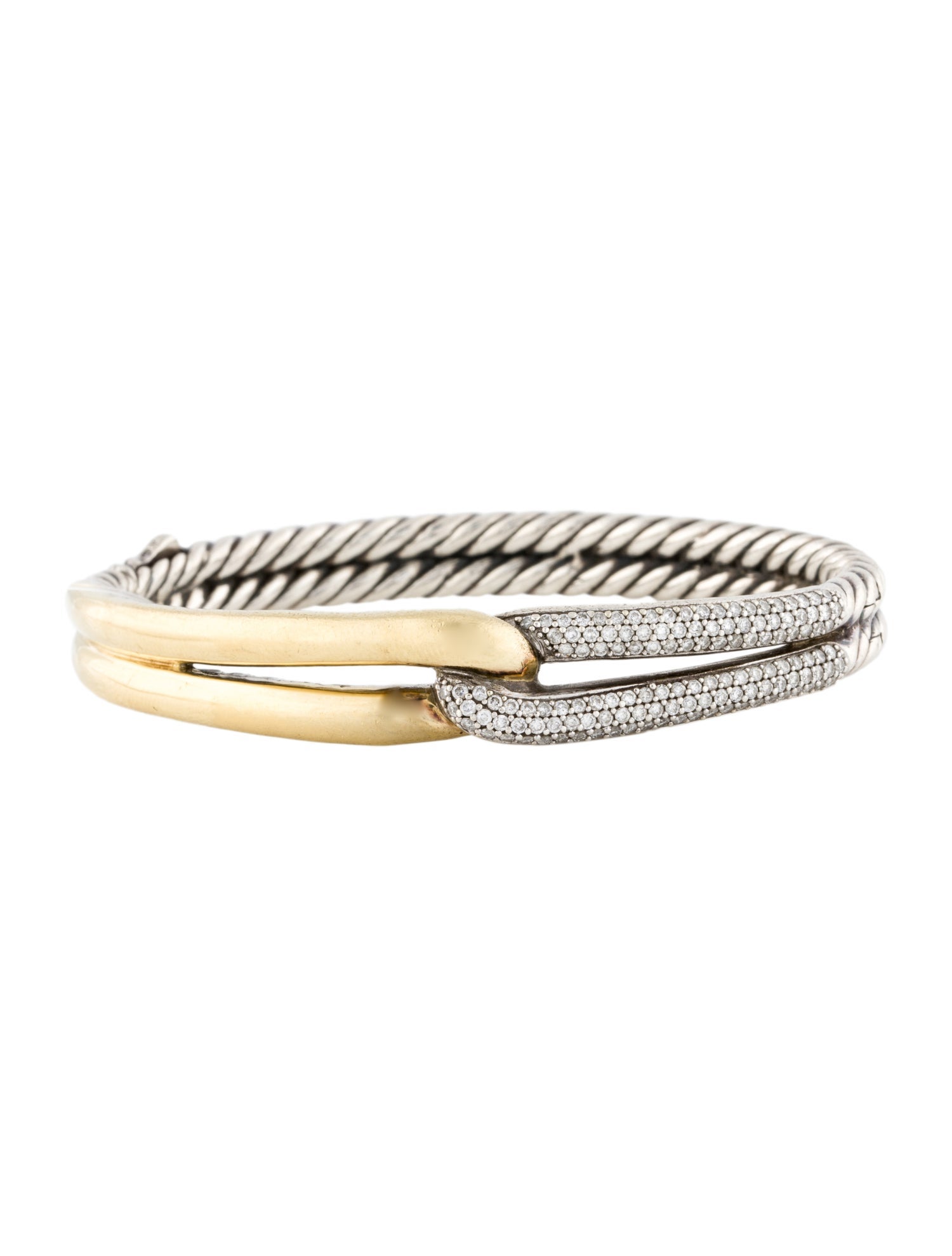 David Yurman Diamond Single Loop Bangle Bracelet