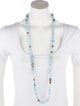 David Yurman Dyed Pearl, Aquamarine & Diamond Quatrefoil Bead Strand Necklace