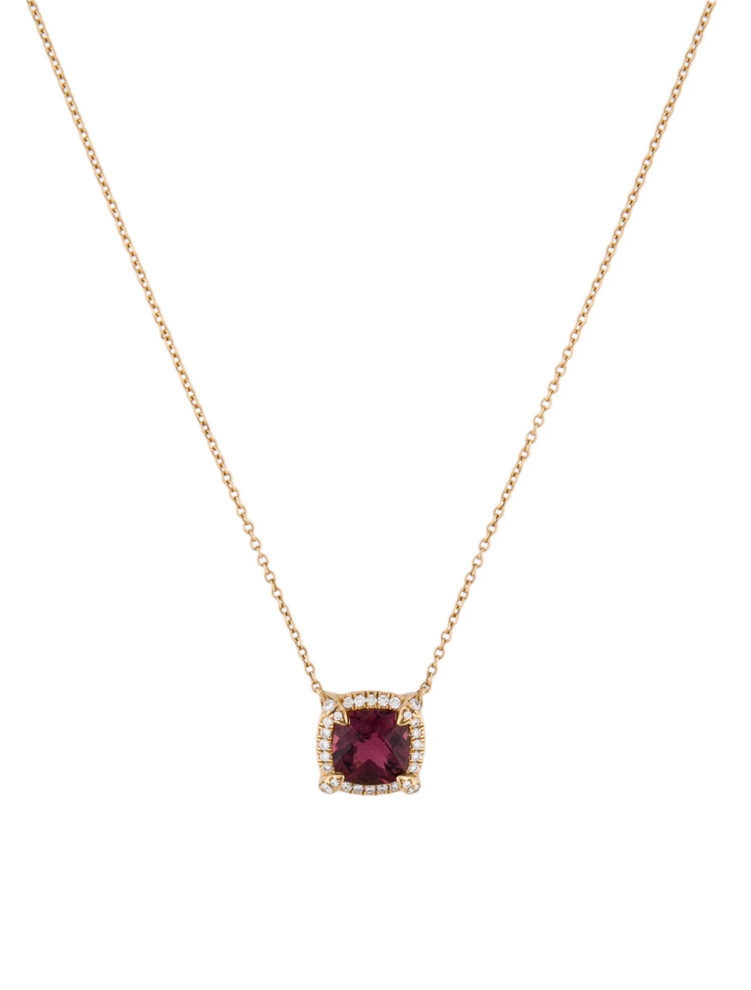David Yurman 18K Tourmaline & Diamond Petite Châtelaine® Pavé Bezel Pendant Necklace