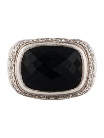 David Yurman Onyx & Diamond Waverly Cocktail Ring