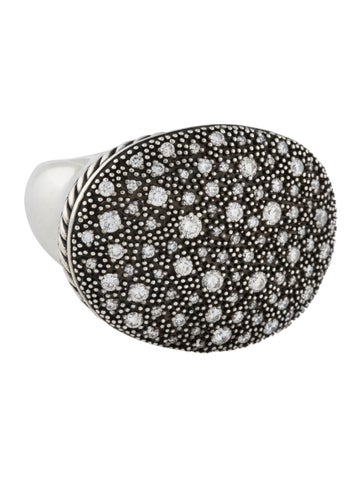 David Yurman Cocktail Ring Diamond Midnight Mélange Oval 9