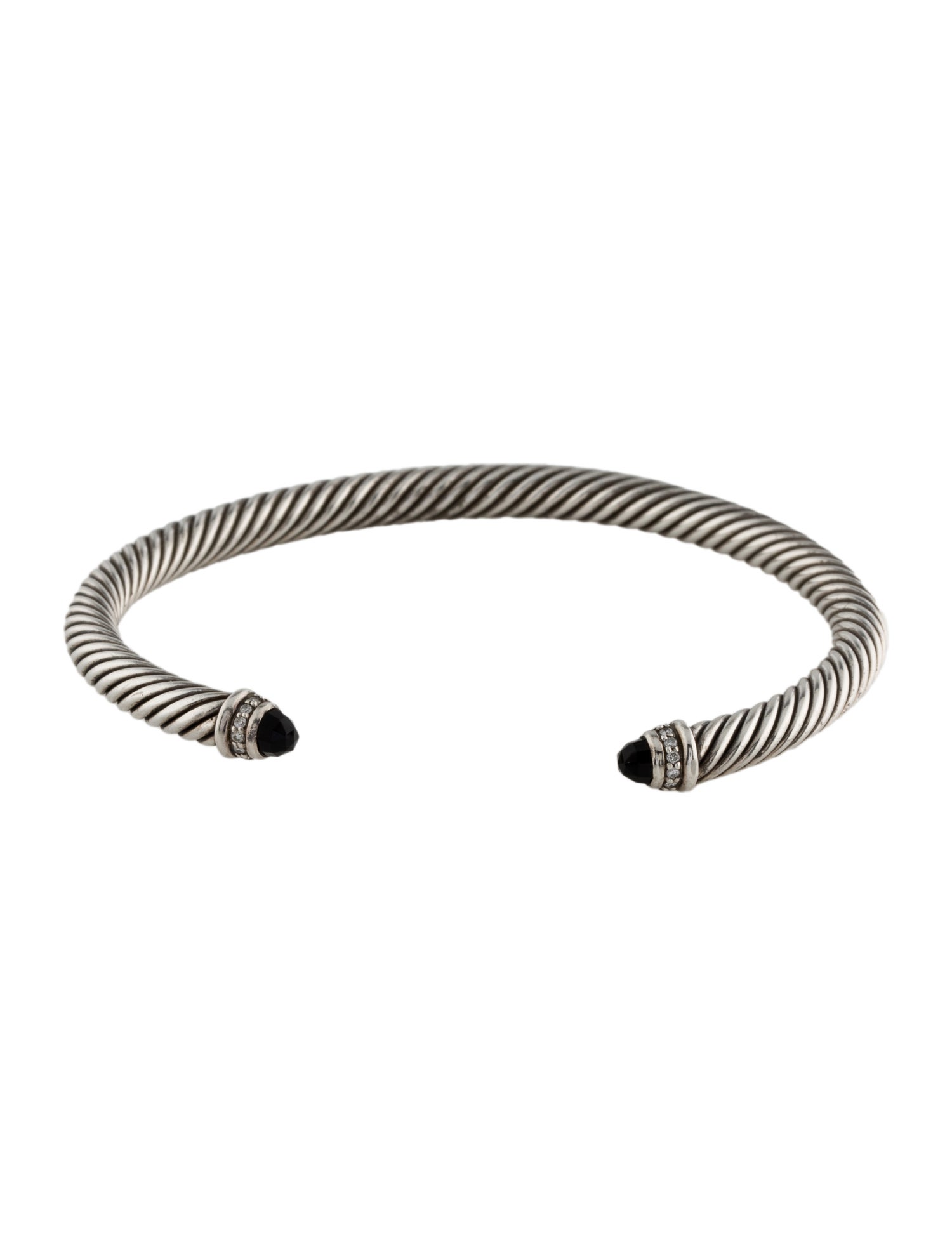 David Yurman Onyx & Diamond Classic Cable Bracelet