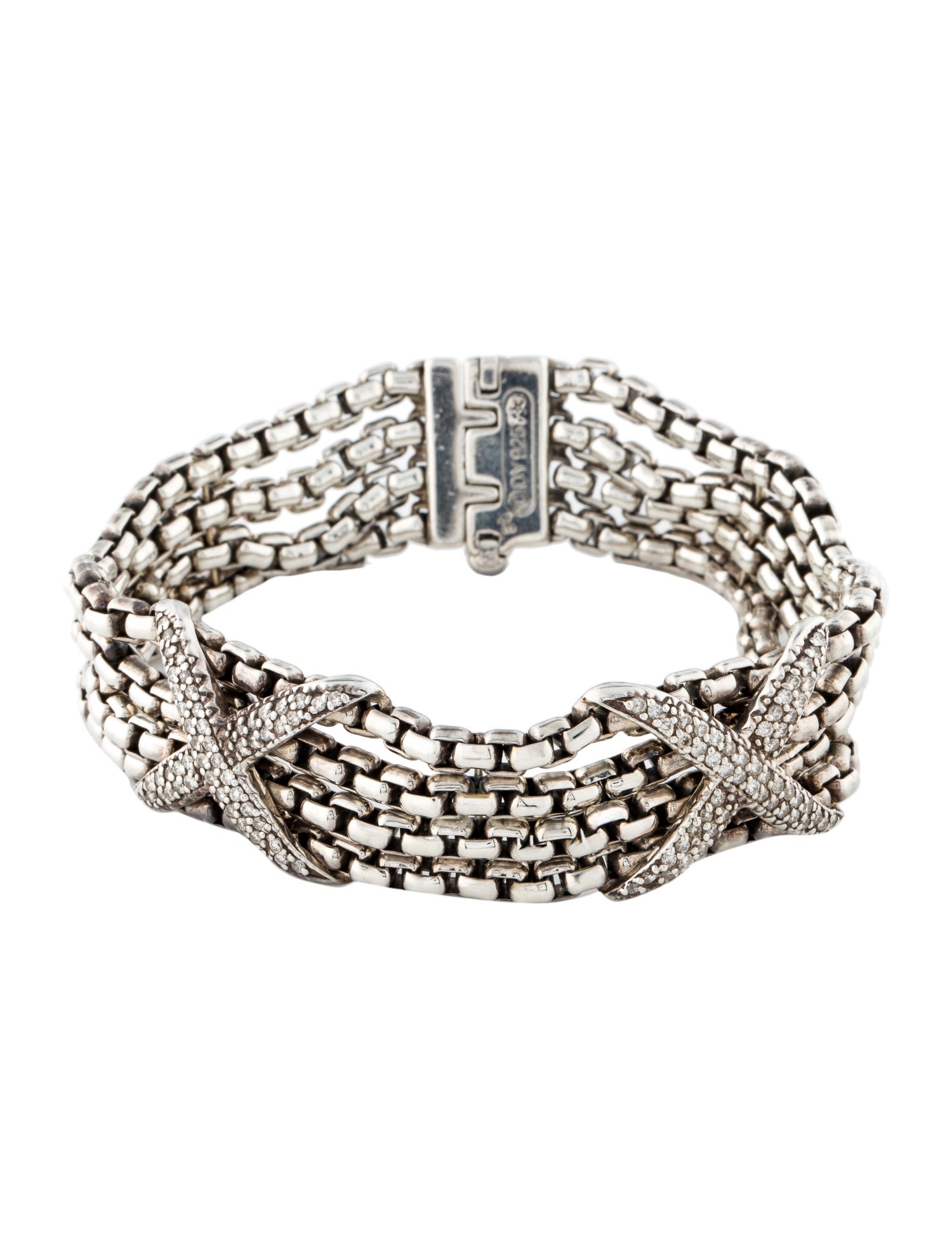 David Yurman Diamond X Box Chain Bracelet
