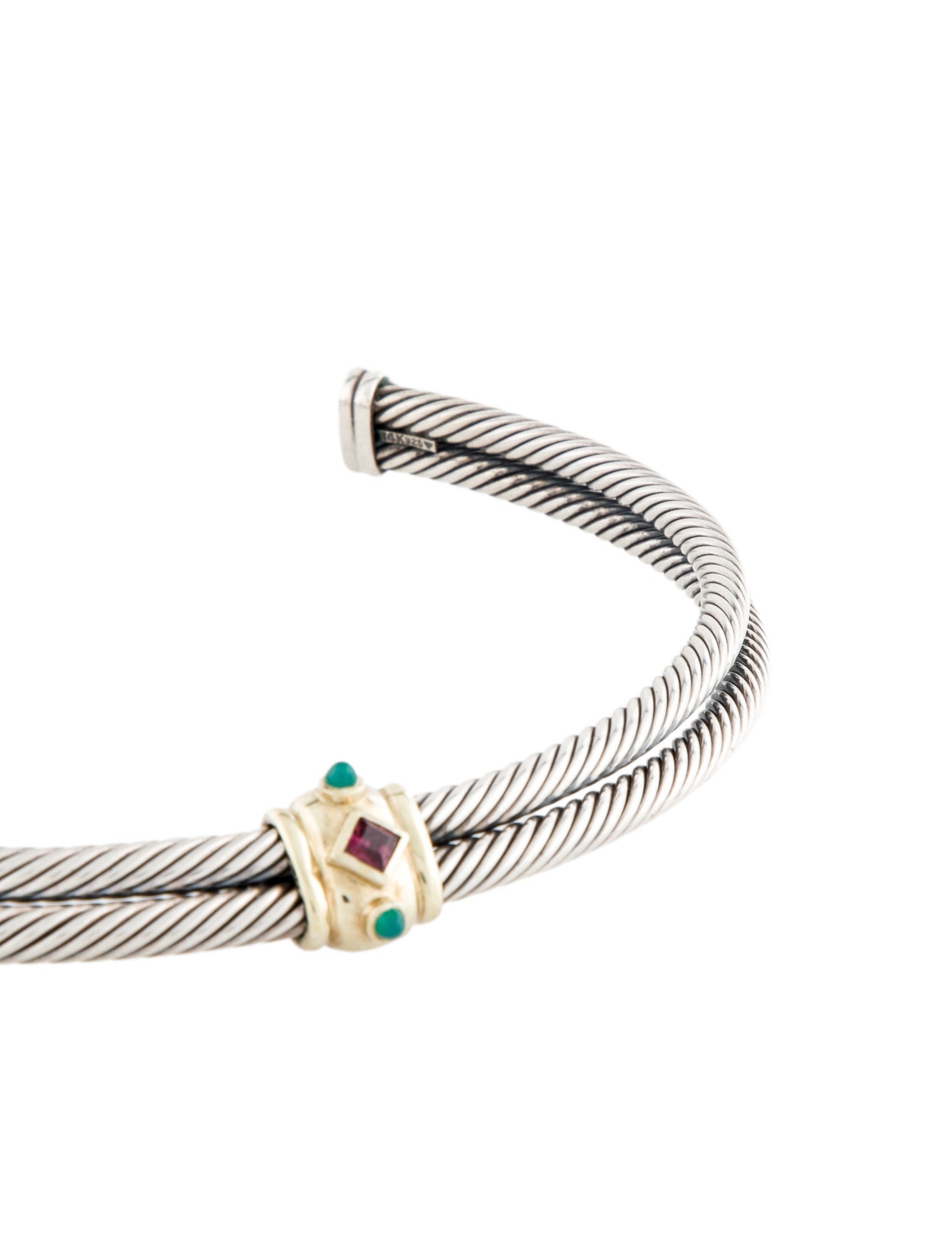 David Yurman Tourmaline & Chalcedony Renaissance Cable Choker Necklace