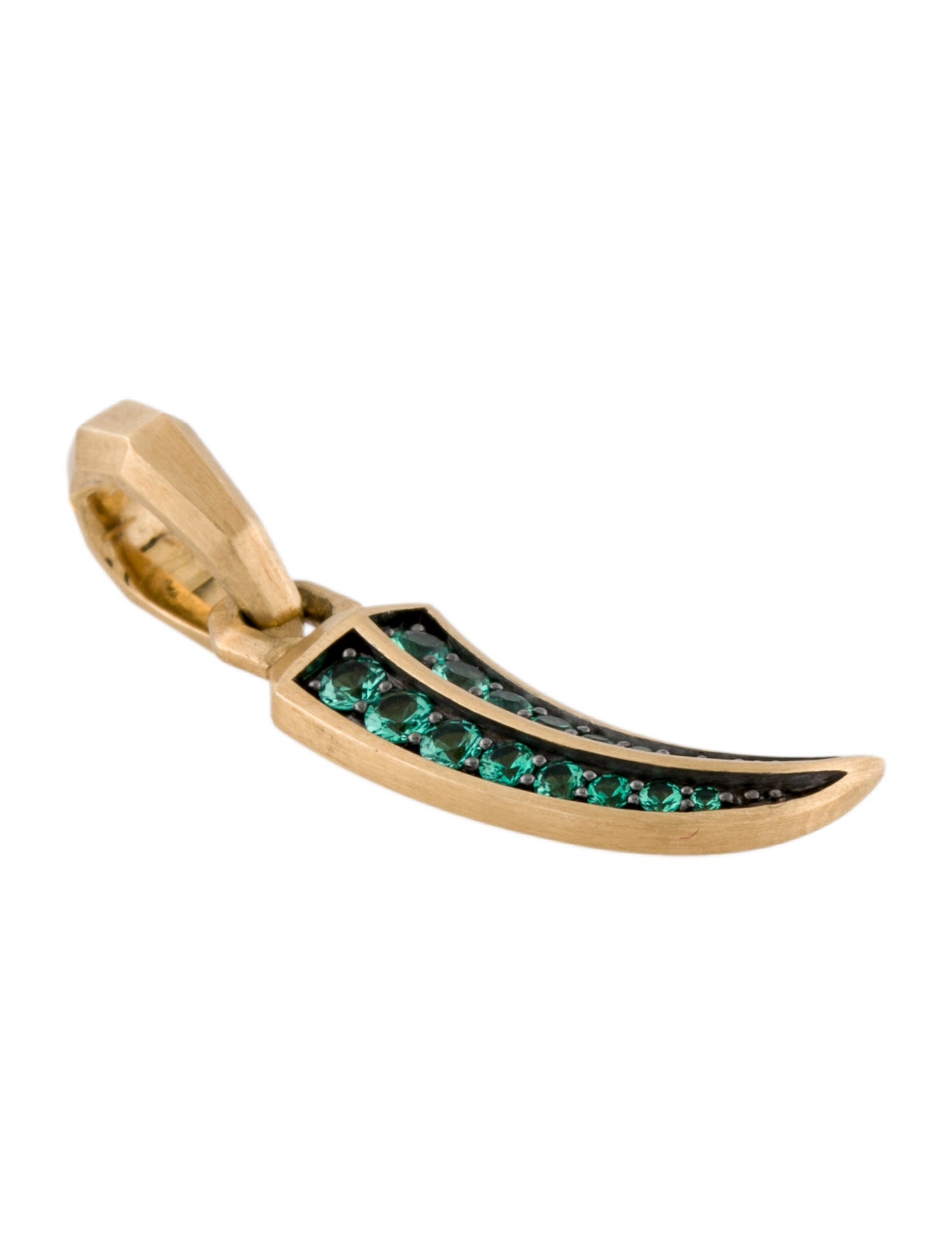 David Yurman 18K Emerald Claw Amulet Charm