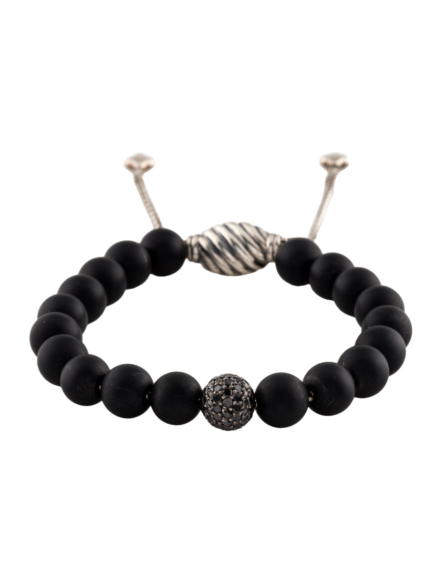 David Yurman Onyx & Diamond Adjustable Bracelet