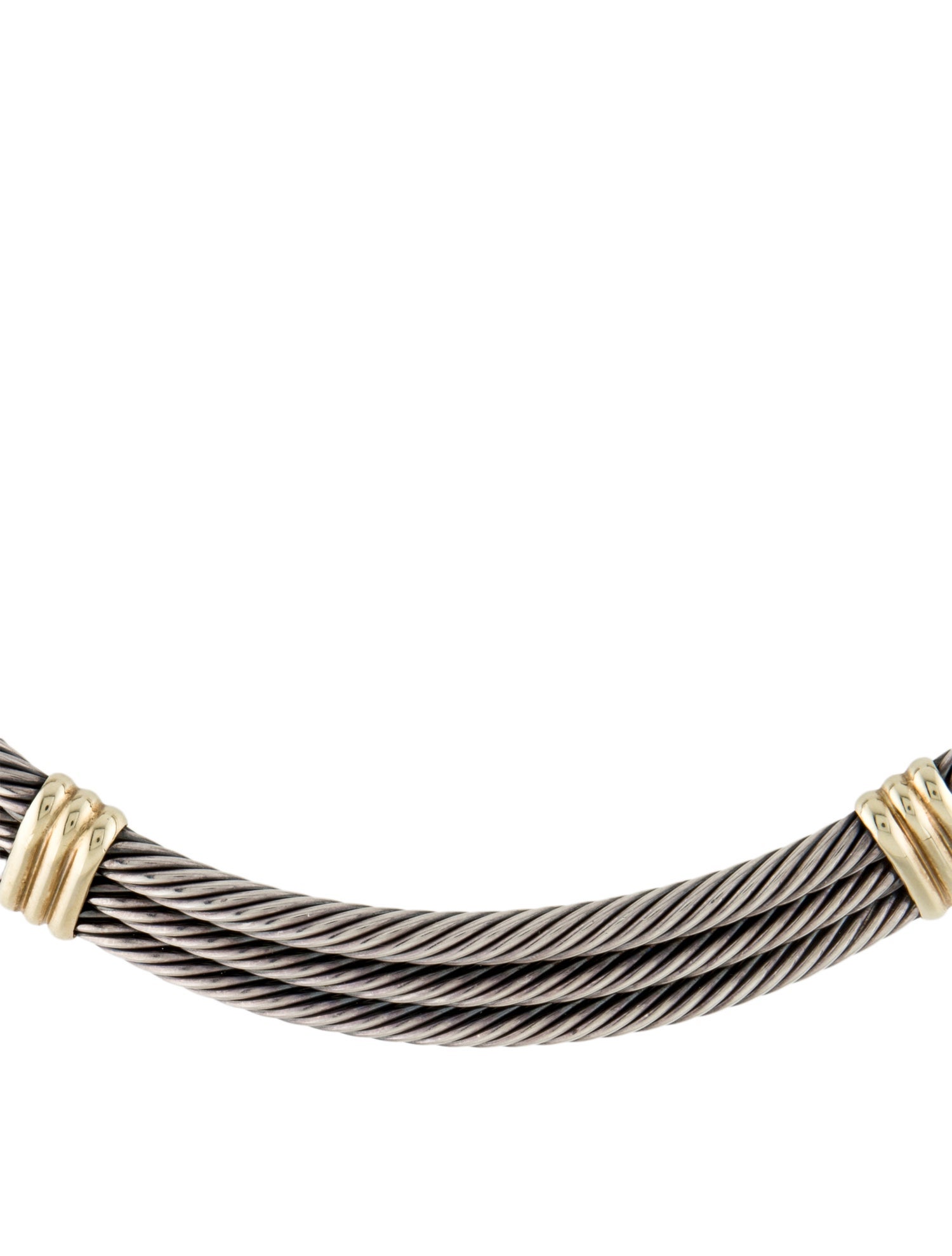 David Yurman Two-Tone Triple Cable Collar Necklace