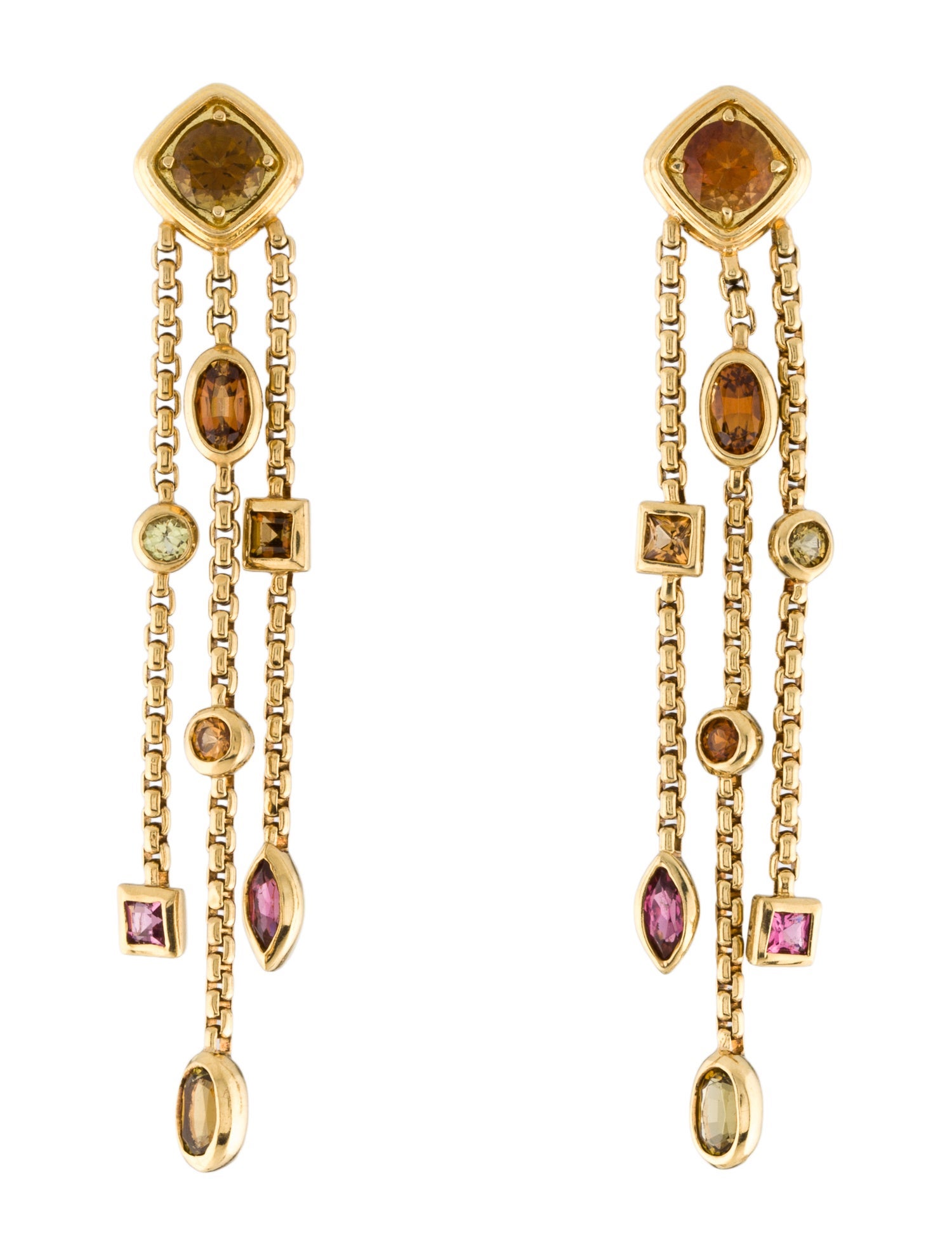 David Yurman 18K Tourmaline Confetti Tassel Earrings