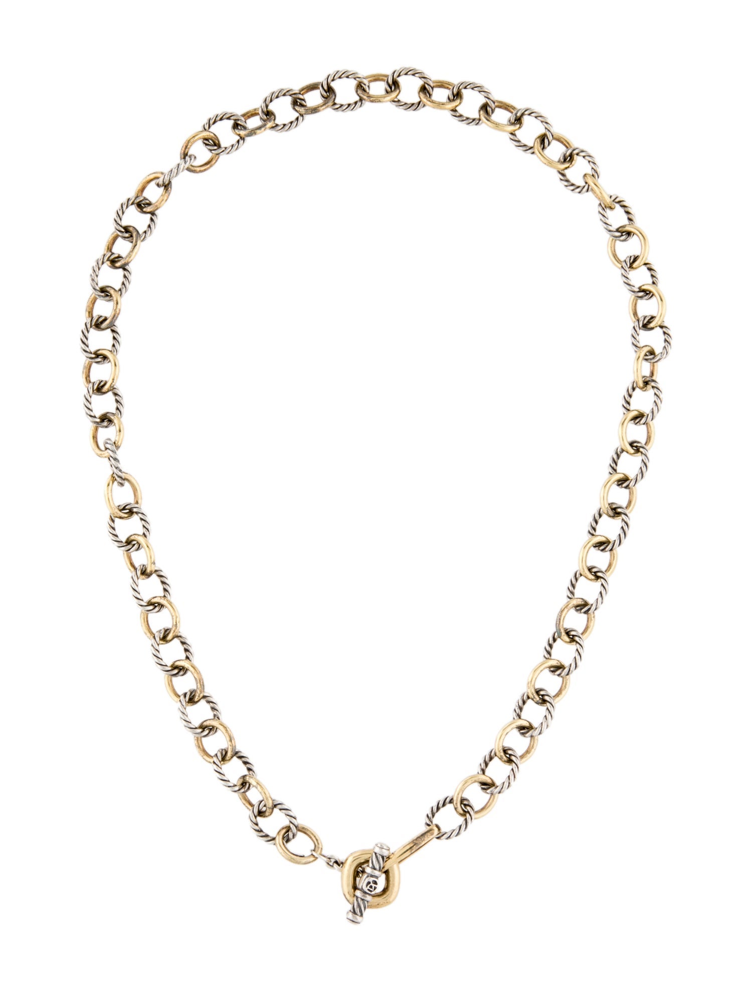 David Yurman Two Tone Link Chain Necklace