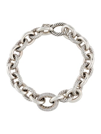 David Yurman Diamond Oval Link Bracelet