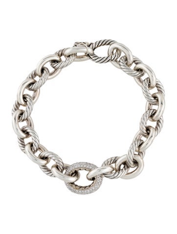 David Yurman Link Diamond Oval Bracelet