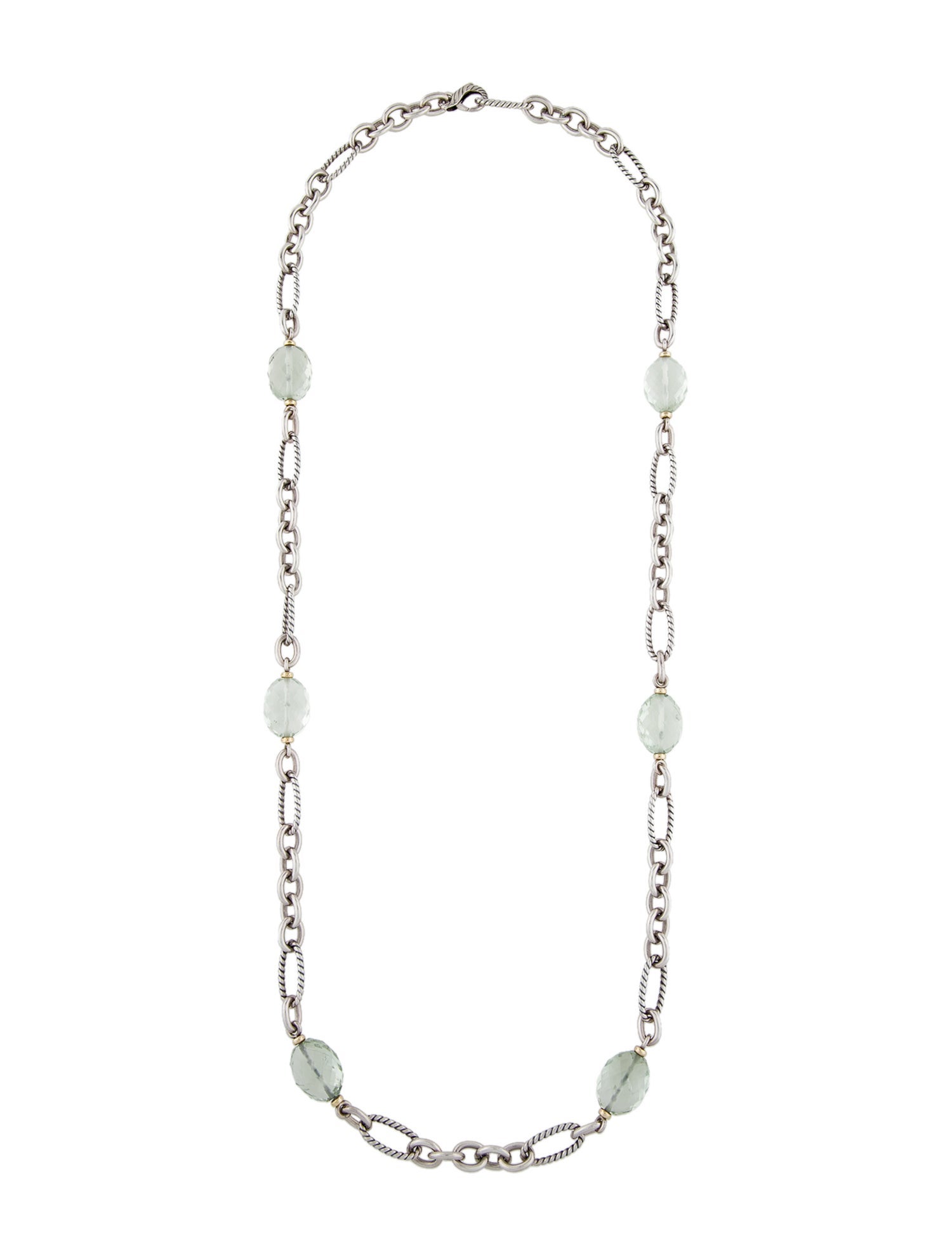 David Yurman Prasiolite Oval Link Necklace