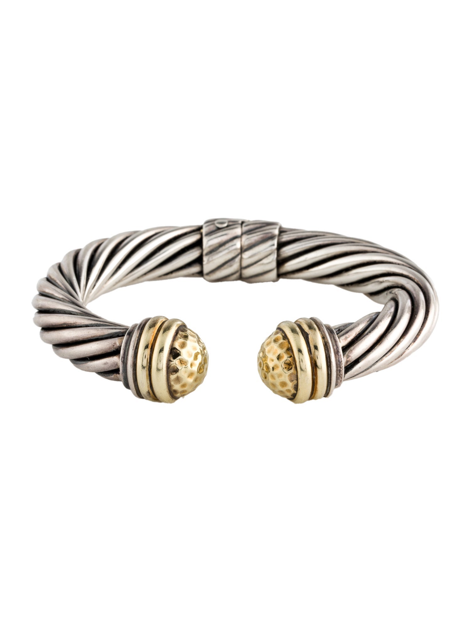 David Yurman Two-Tone Hammered Cable Bracelet