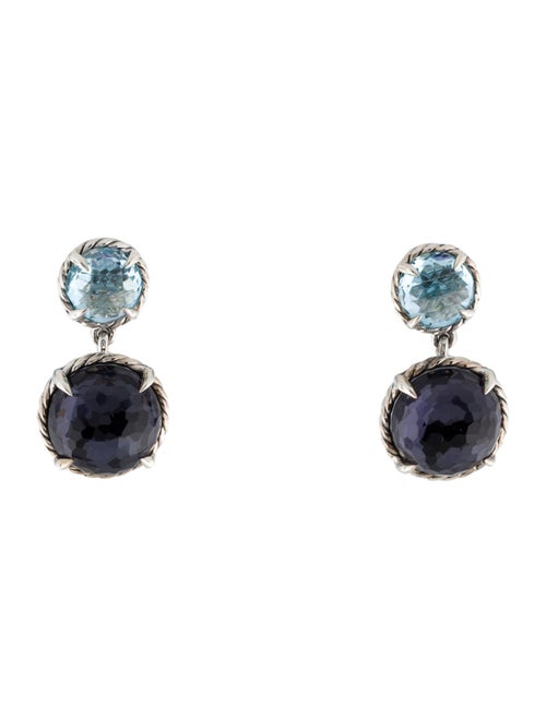 David Yurman Topaz & Black Orchid Châtelaine Double Drop Earrings