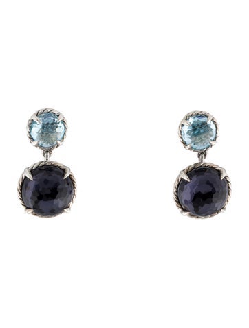 David Yurman Drop Topaz & Black Orchid Châtelaine Double Earrings