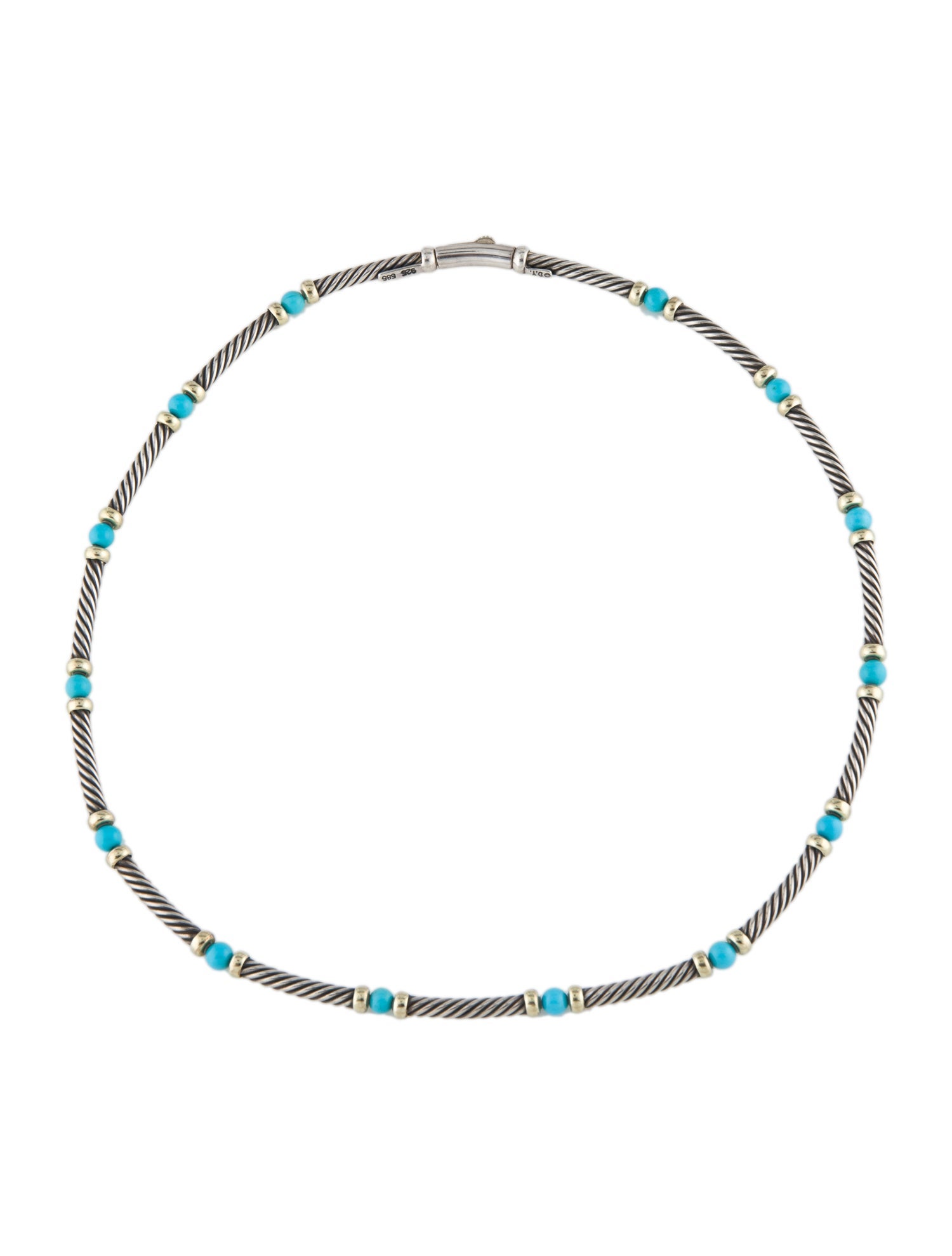 David Yurman Turquoise Hampton Choker Station Necklace