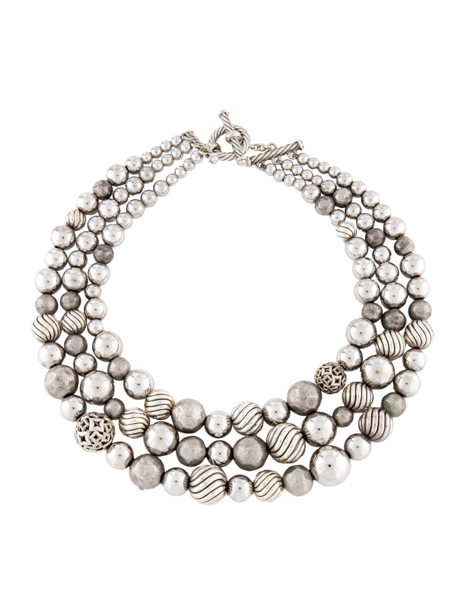 David Yurman Three Row Bead Necklace