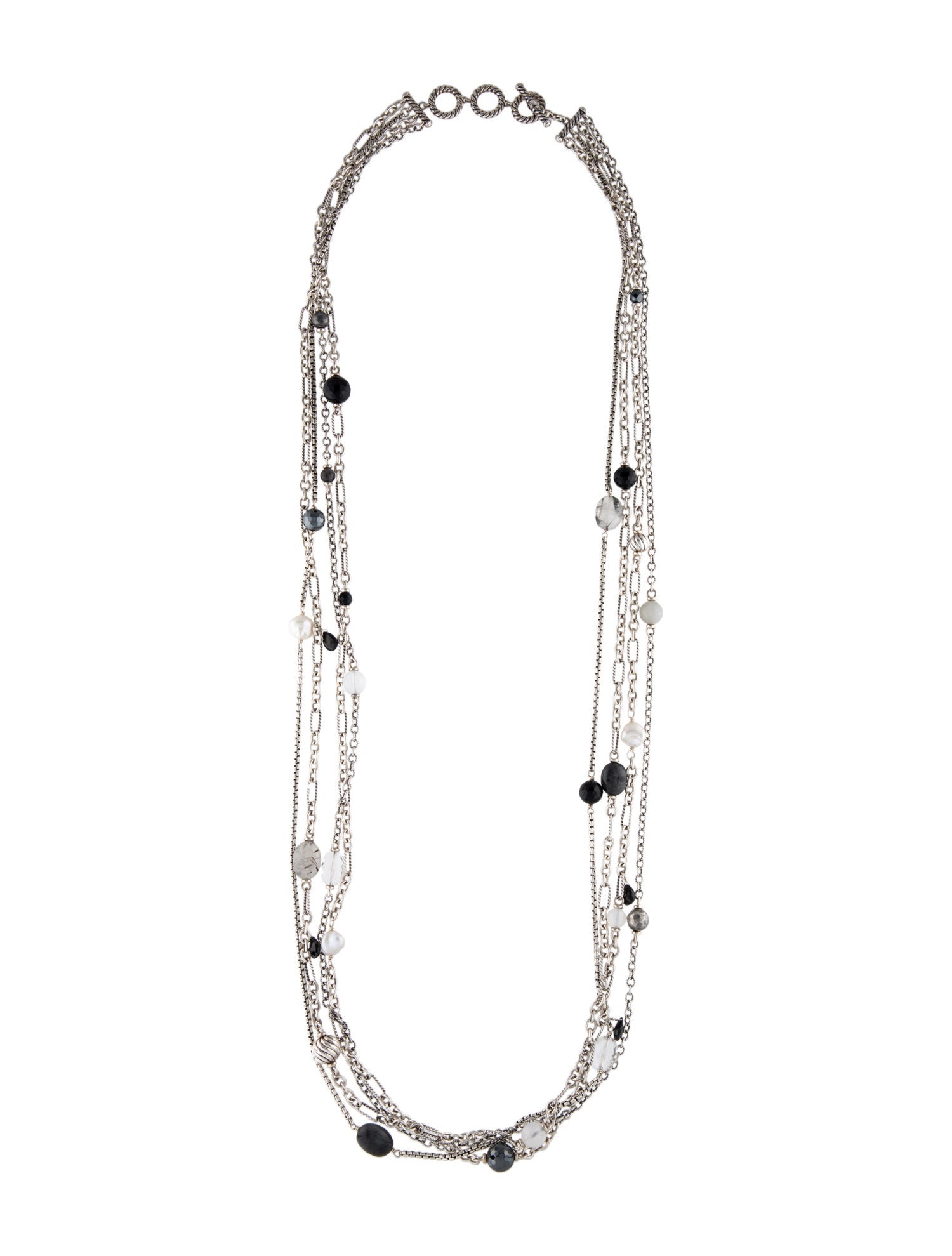 David Yurman Multistone Mixed Chain Long Necklace