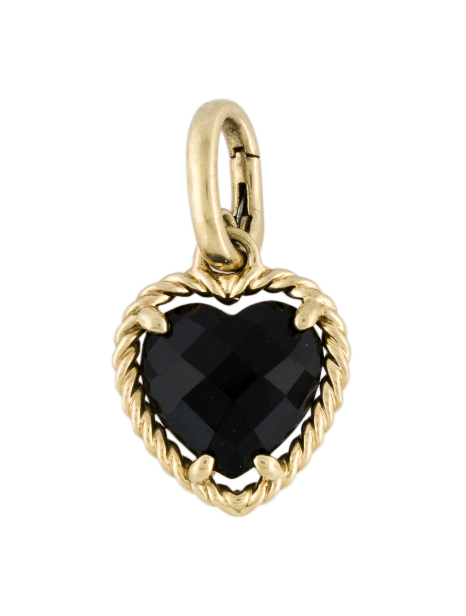 David Yurman 18K Onyx Cable Heart Pendant