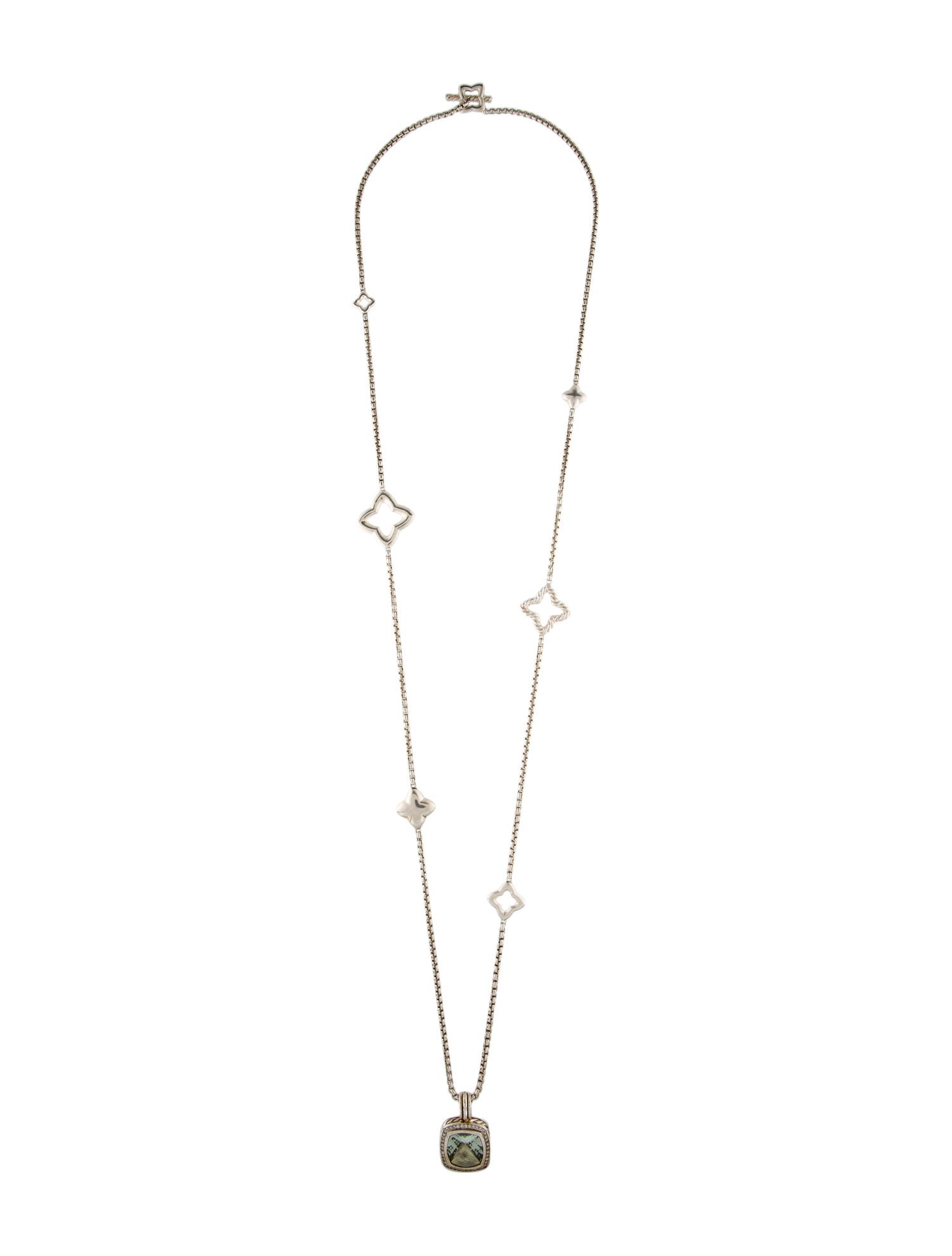 David Yurman Prasiolite & Diamond Albion Pendant Necklace