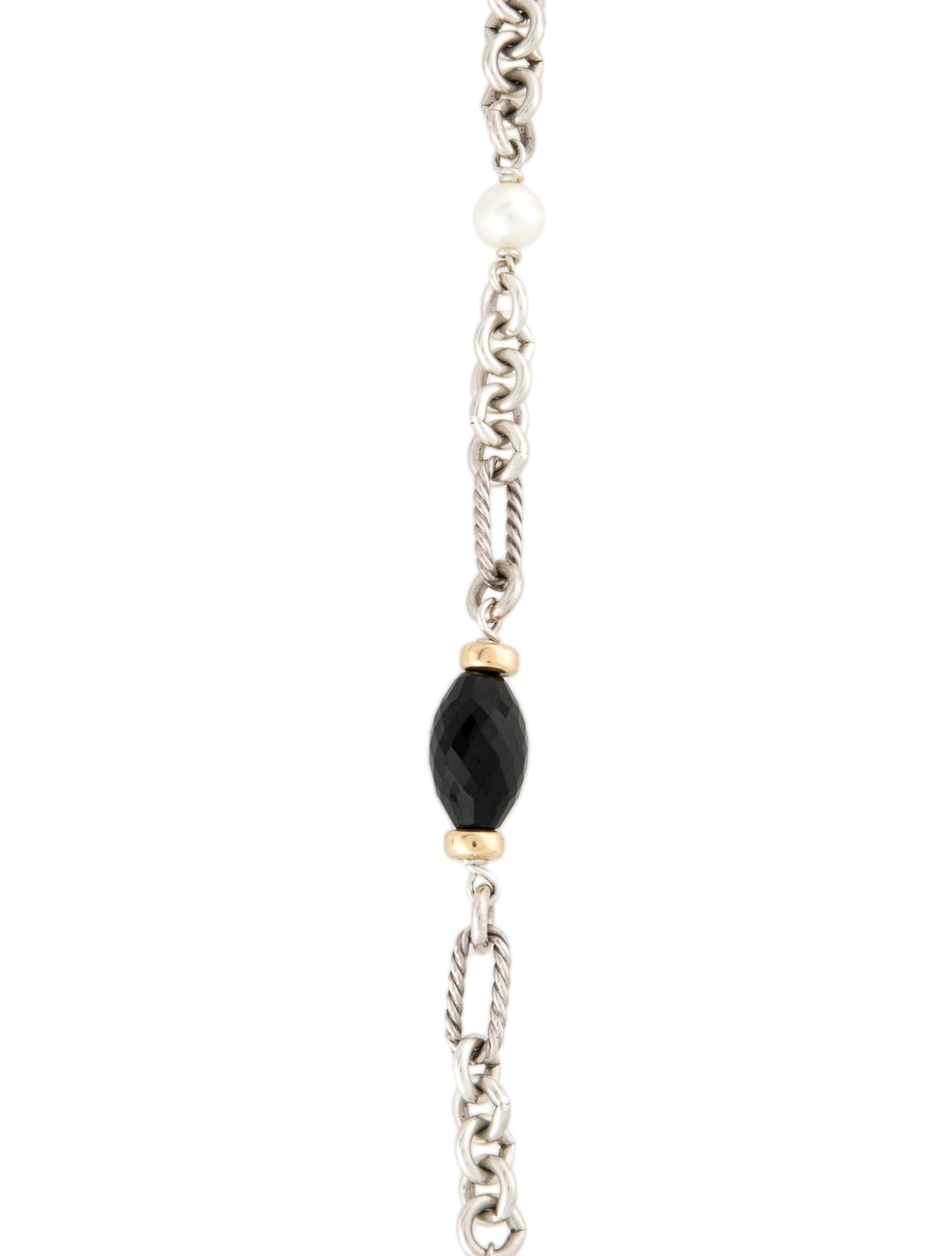 David Yurman Pearly & Onyx Station Necklace
