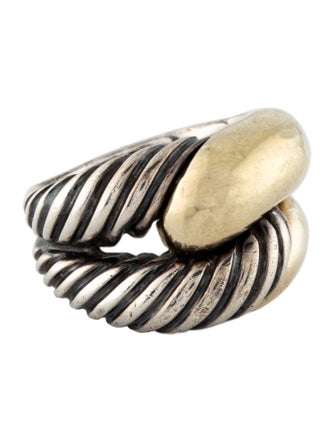 David Yurman Two-Tone Labyrinth Single Loop Ring