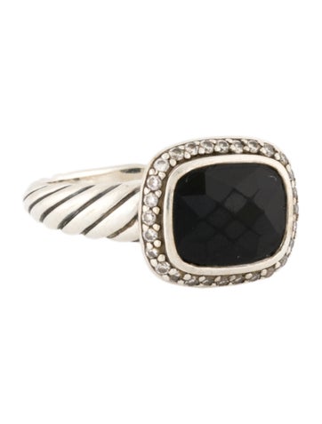 David Yurman Cocktail Ring Onyx & Diamond 5.75
