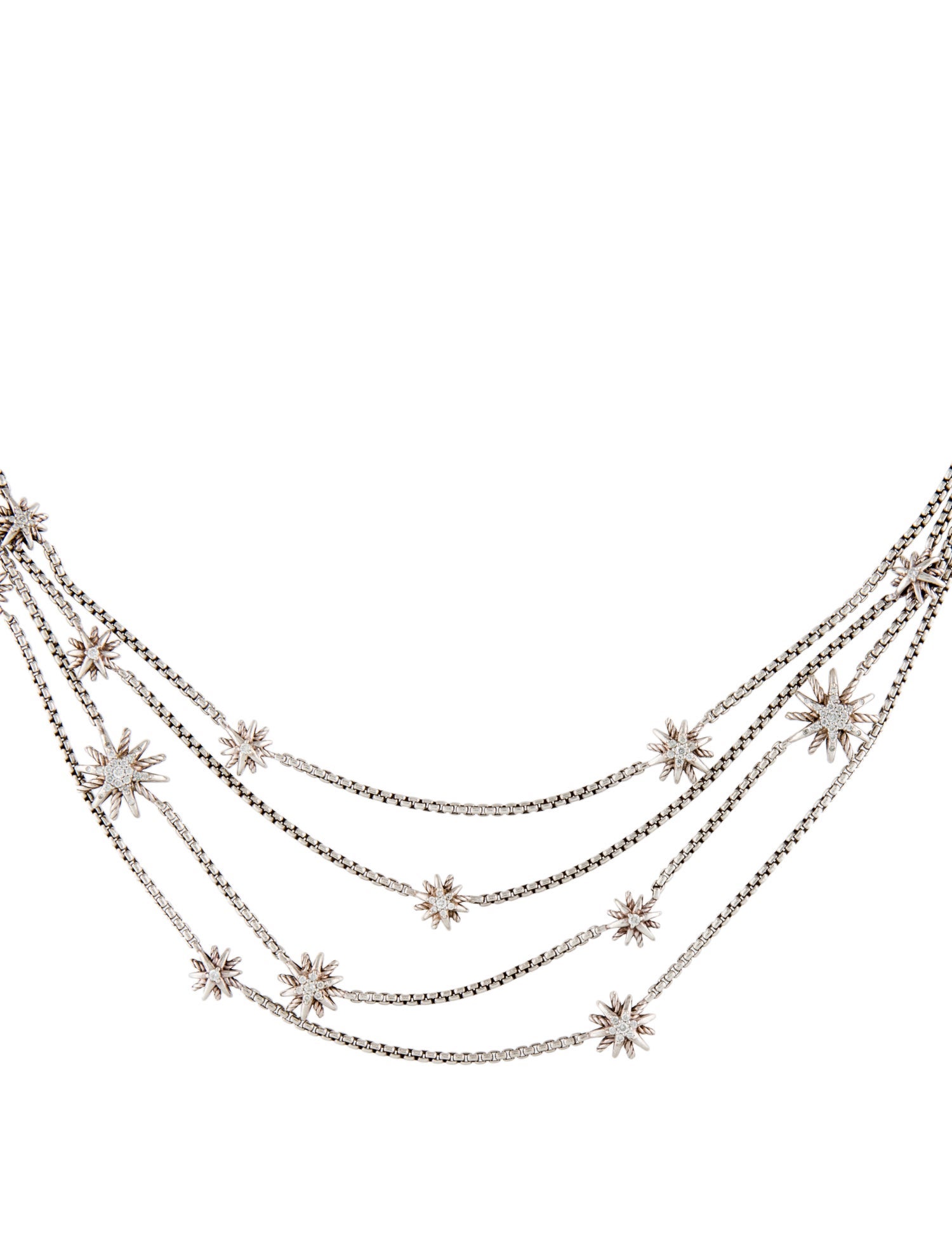 David Yurman Diamond Starburst Mulitstrand Necklace