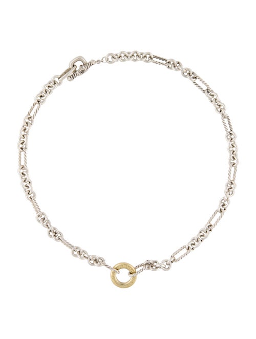 David Yurman Two-Tone Figaro Choker Chain Necklace