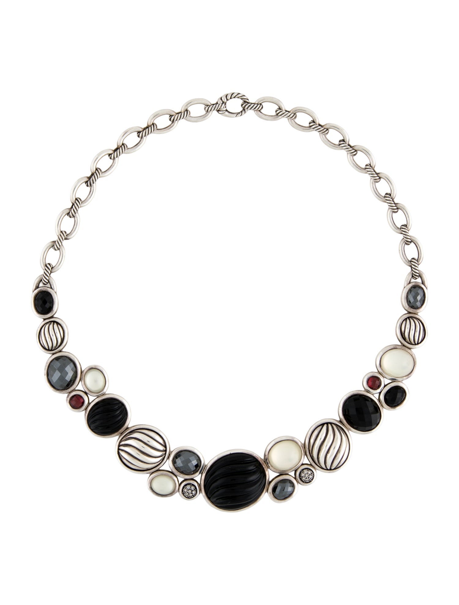 David Yurman Diamond, Mother of Pearl & Multistone Mosaic Collar Necklace