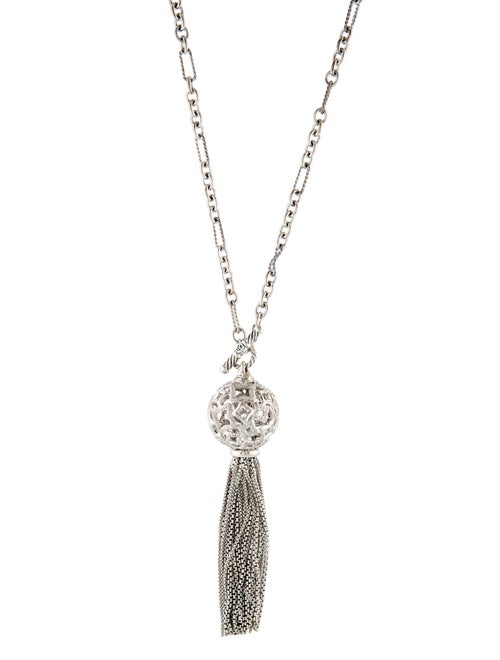 David Yurman 1.07ctw Diamond Tapestry Tassel Pendant Necklace