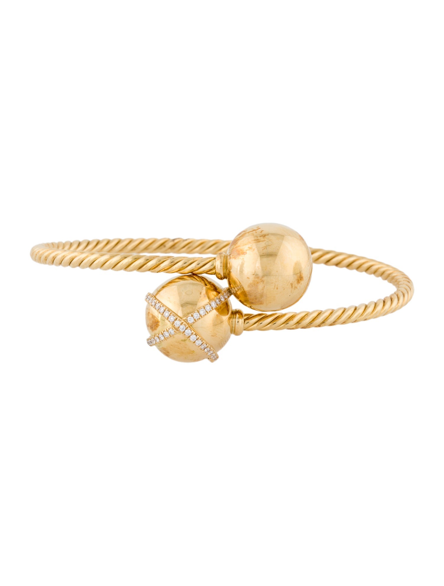 David Yurman 18K Diamond Solari Bypass Bracelet