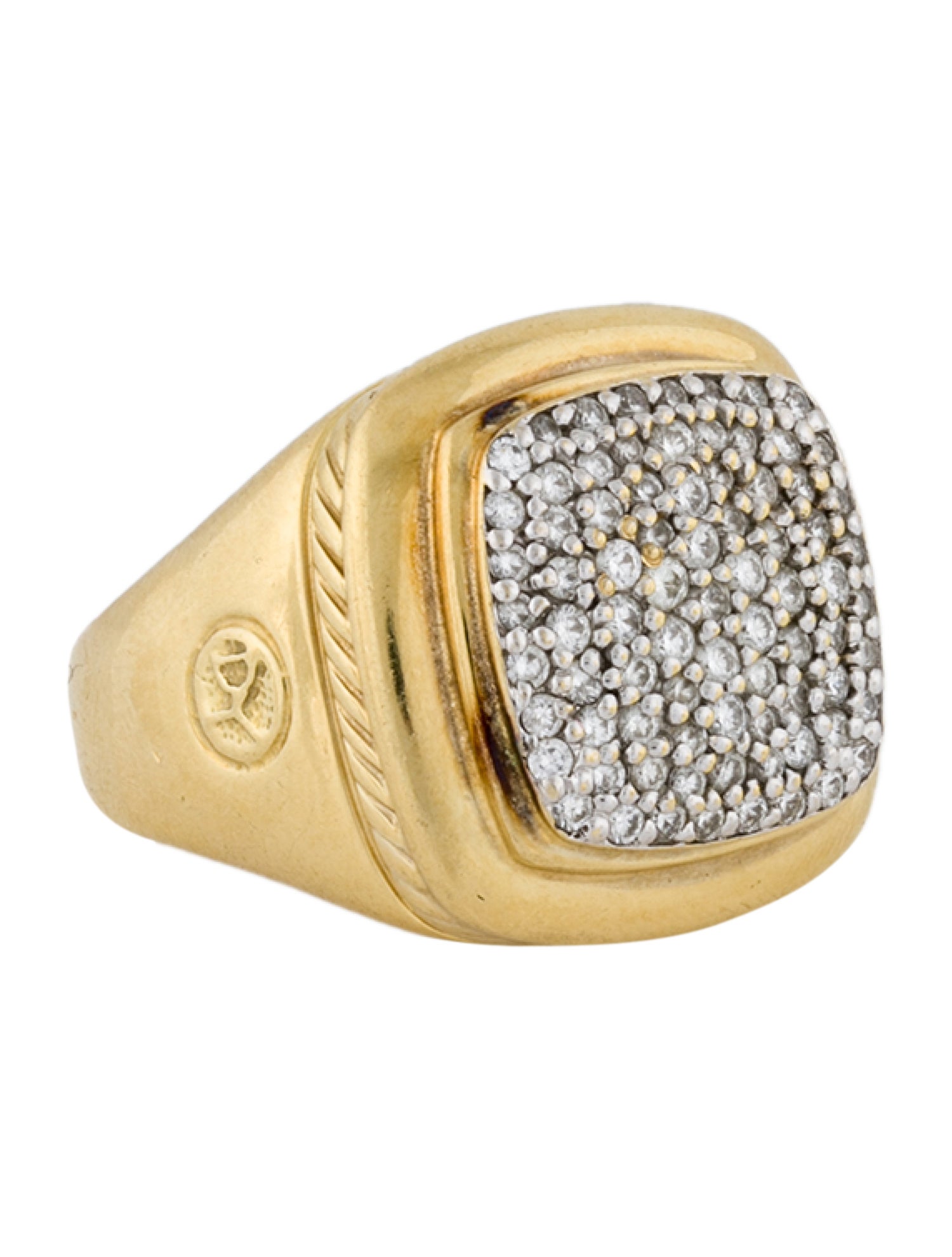 David Yurman 18K Diamond Signet Ring