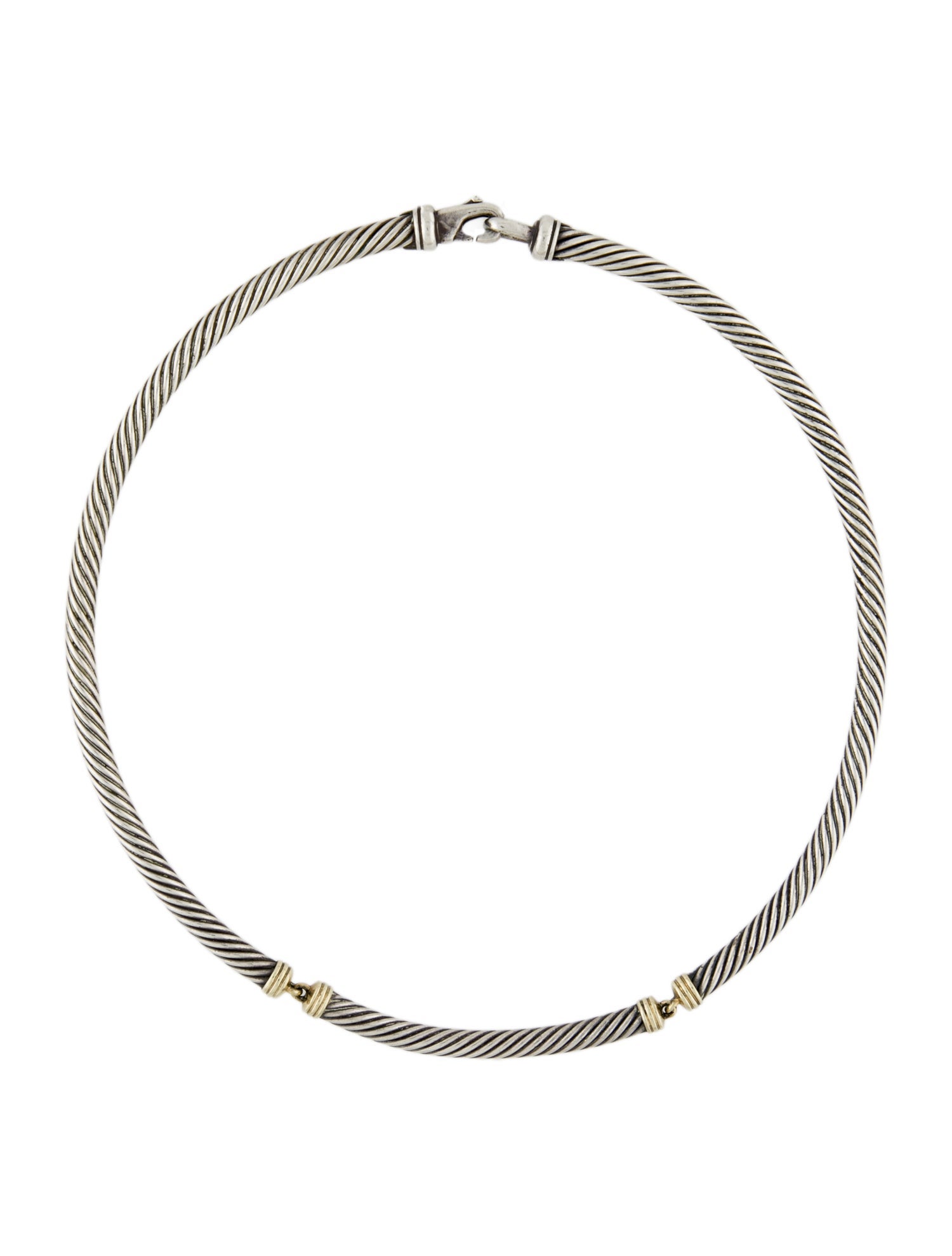 David Yurman Two-Tone Metro Cable Choker Necklace