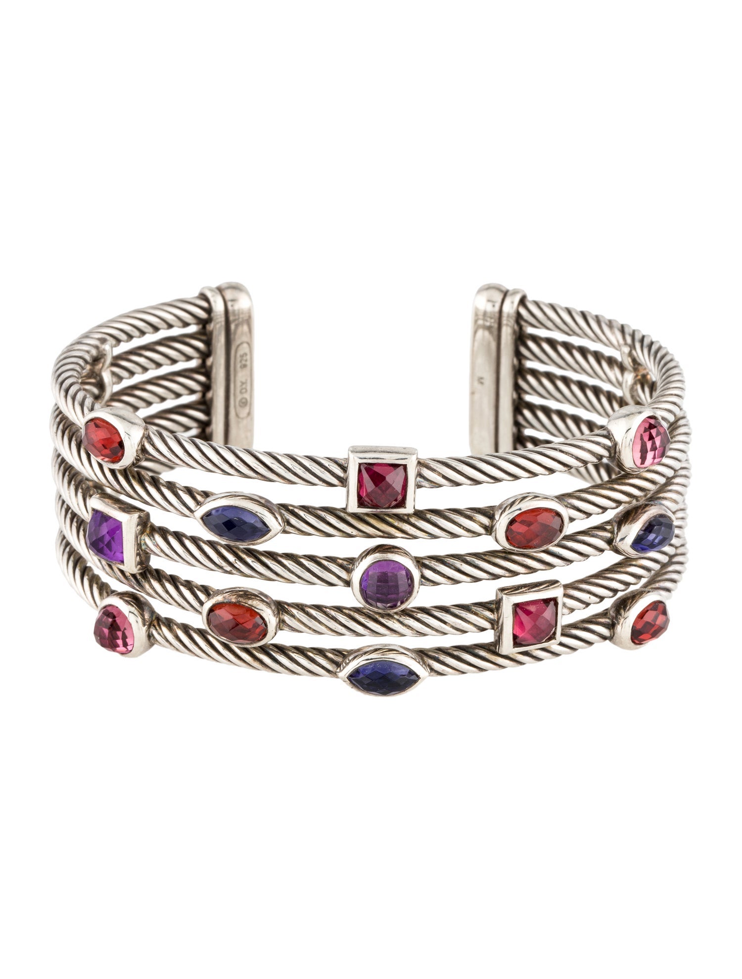 David Yurman Multi-Stone 5 Row Confetti Cuff Bracelet