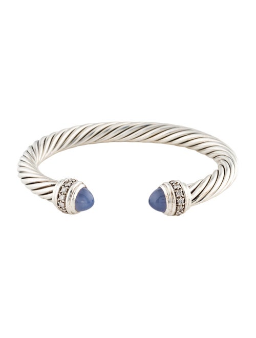 David Yurman Chalcedony & Diamond Cuff Bracelet
