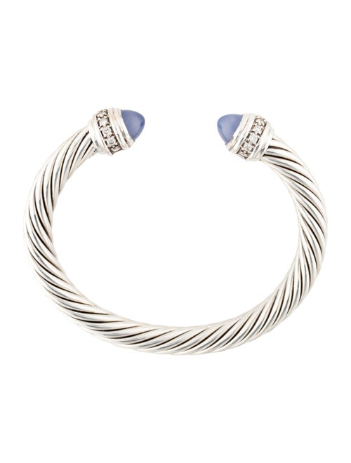 David Yurman Chalcedony & Diamond Cuff Bracelet