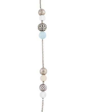 David Yurman Aquamarine & Chalcedony DY Elements Station Necklace