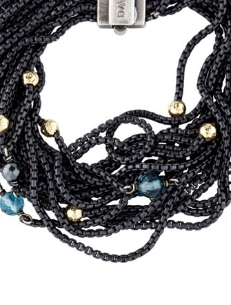 David Yurman Topaz & Hematite Sixteen-Row Chain Bracelet