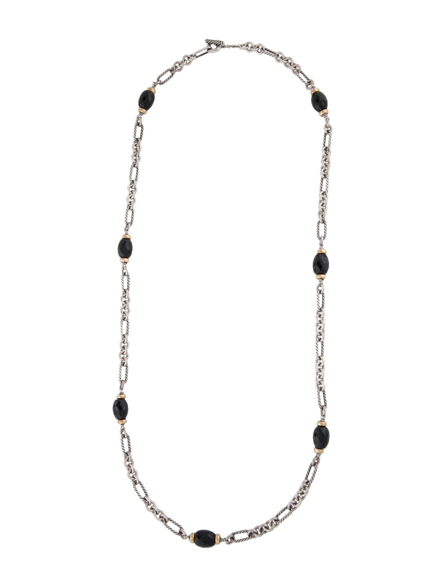David Yurman Onyx Figaro Station Necklace