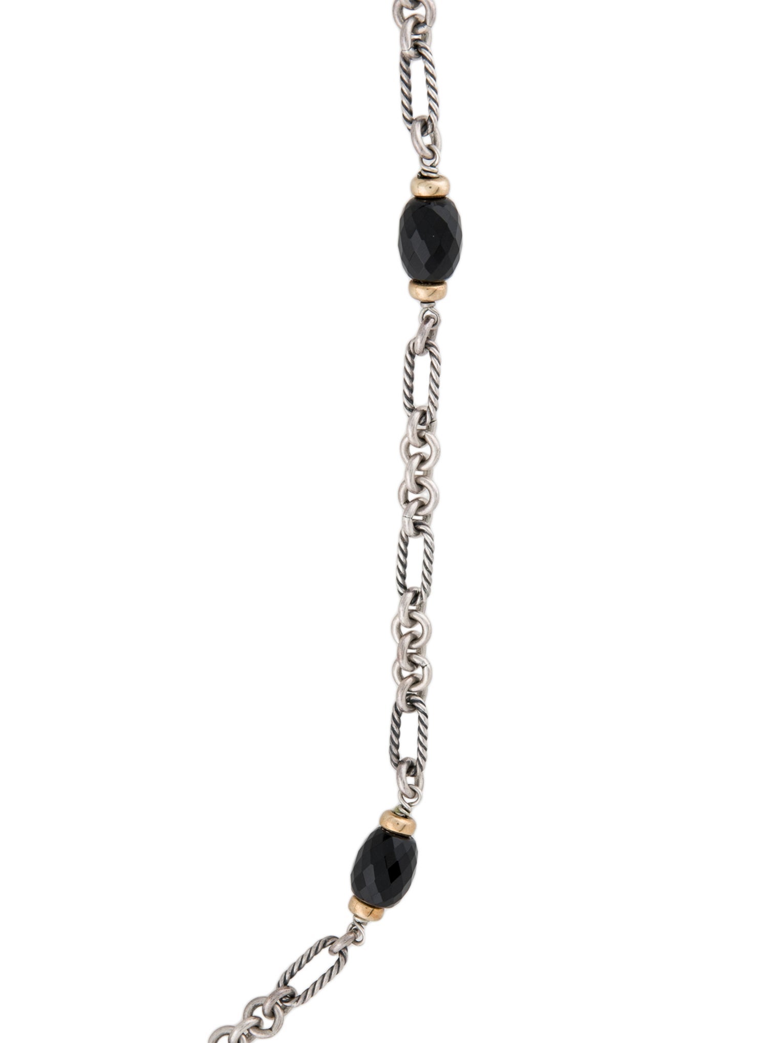 David Yurman Onyx Figaro Station Necklace