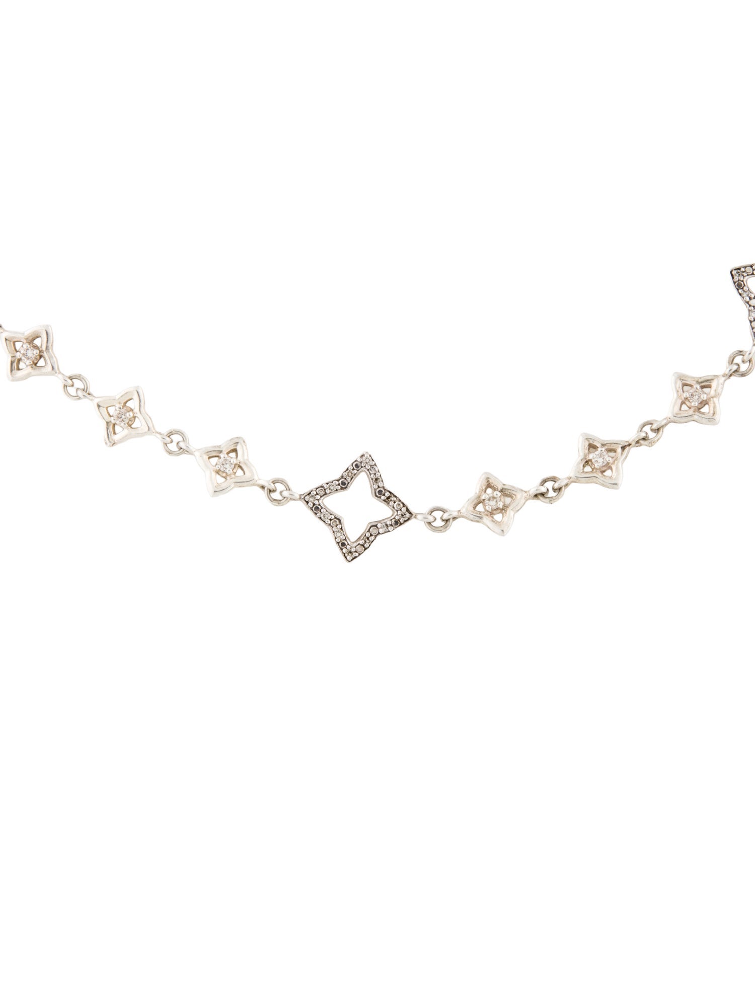 David Yurman Diamond Quatrefoil Station Necklace
