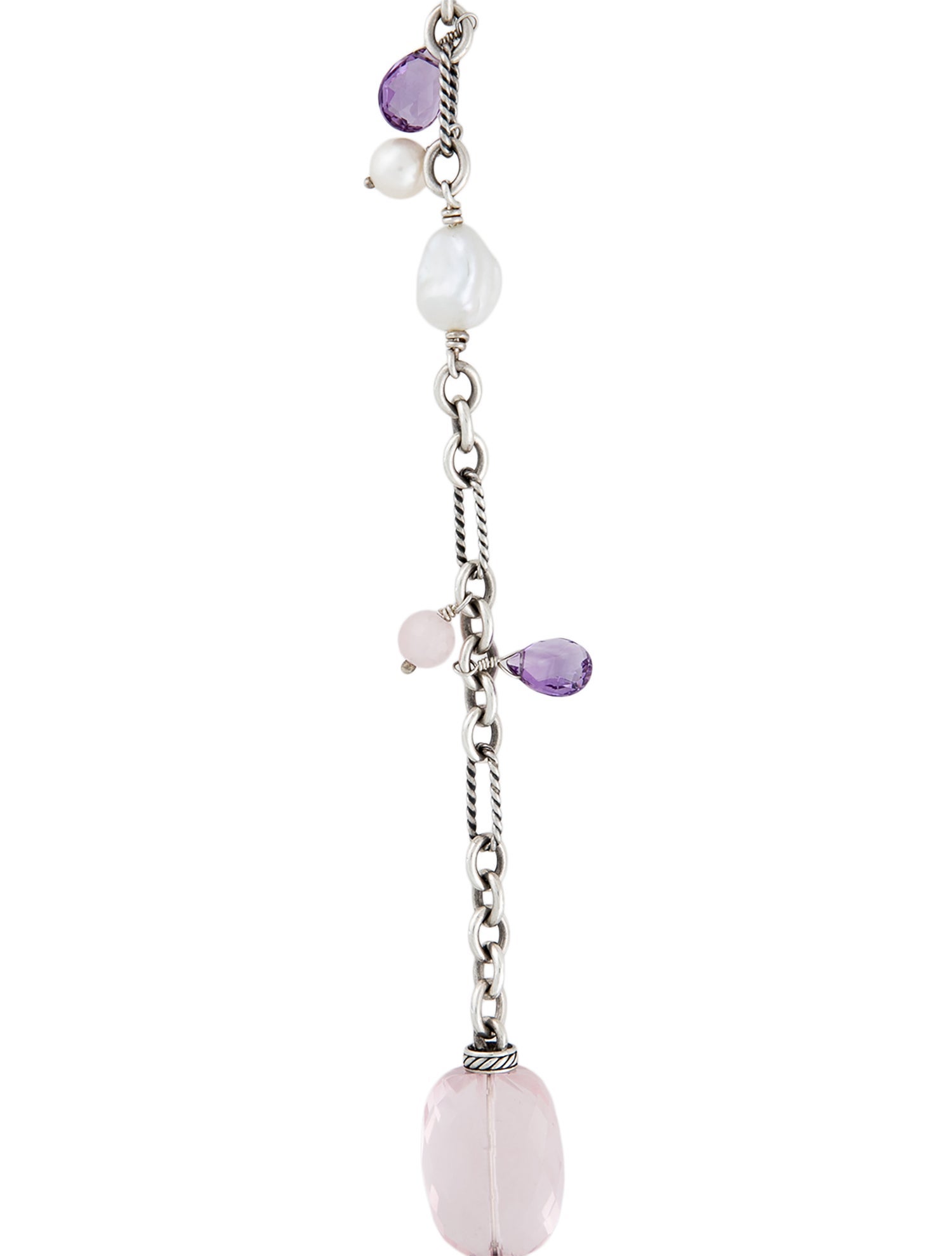 David Yurman Pearl, Amethyst & Rose Quartz Bijoux Bead Chain Necklace