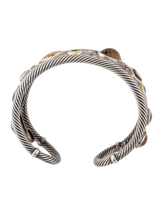 David Yurman Diamond & Multistone Mosaic Cuff Bracelet