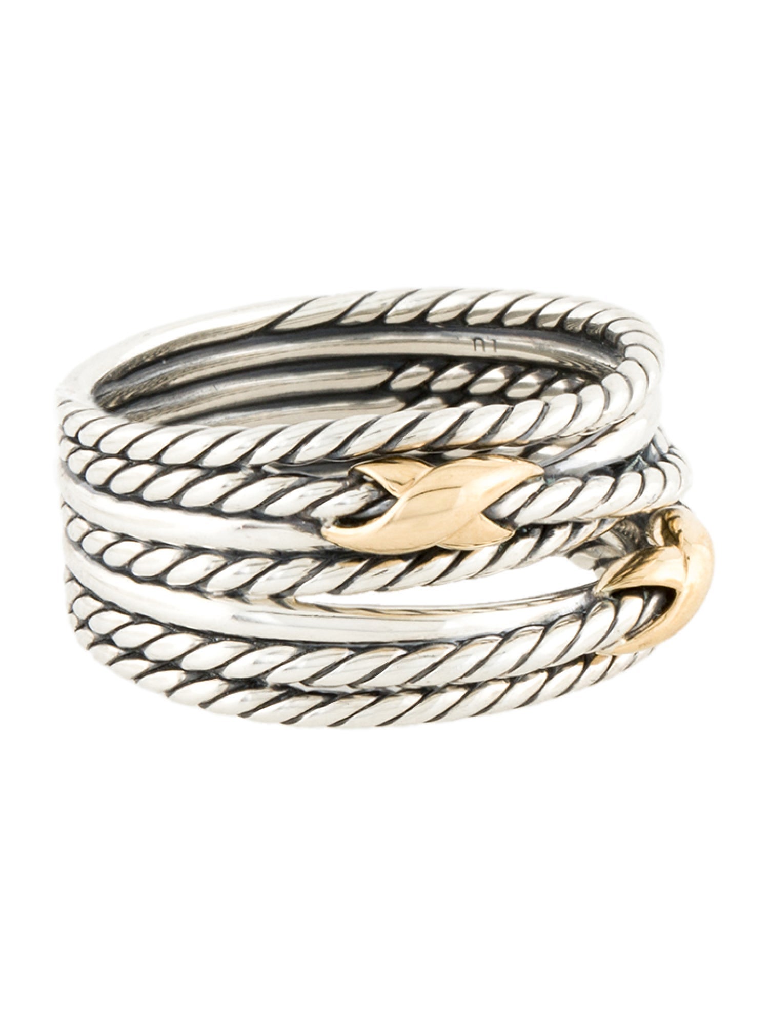 David Yurman Two-Tone Double X Crossover Ring