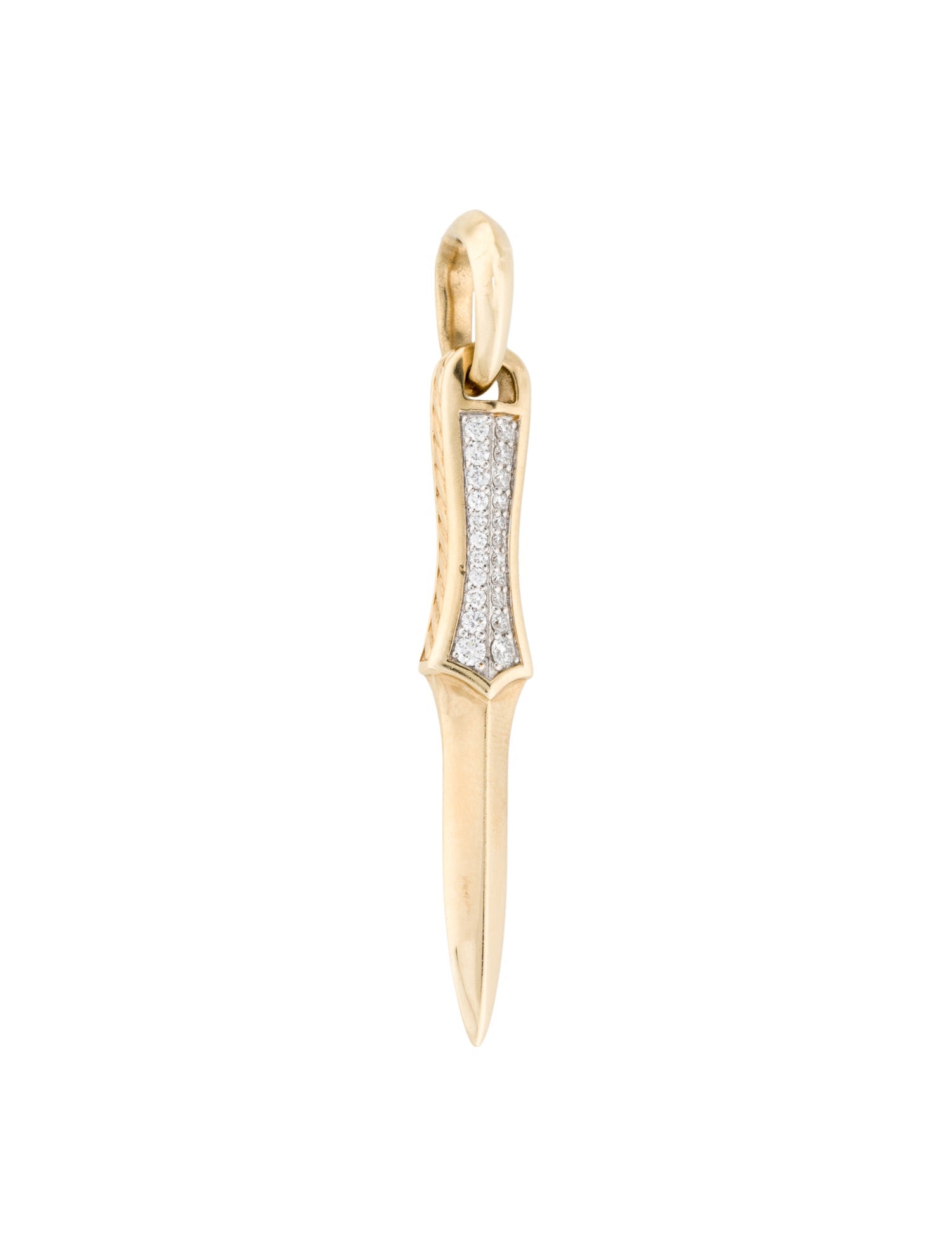 David Yurman 18K Diamond Dagger Amulet