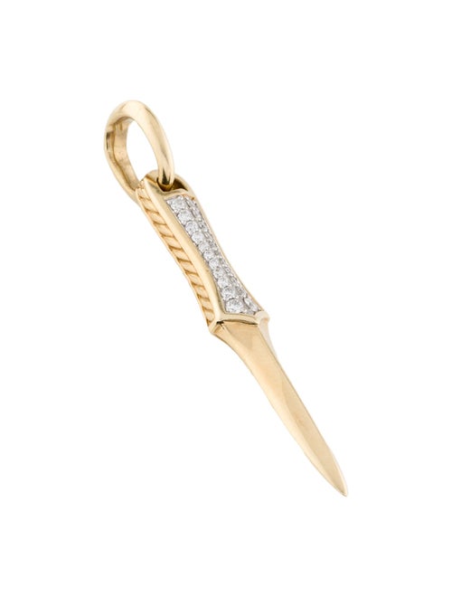 David Yurman 18K Diamond Dagger Amulet