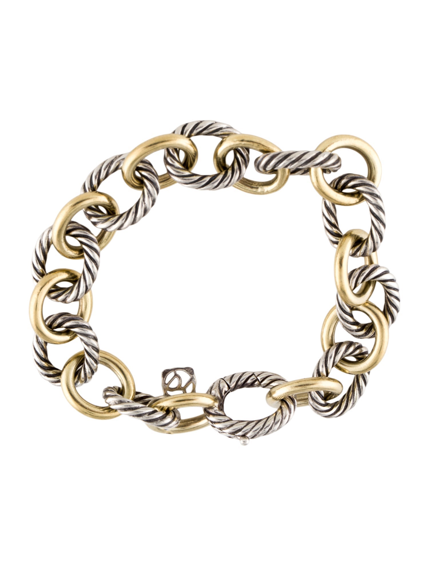 David Yurman Two-Tone Oval Link Chain Bracelet