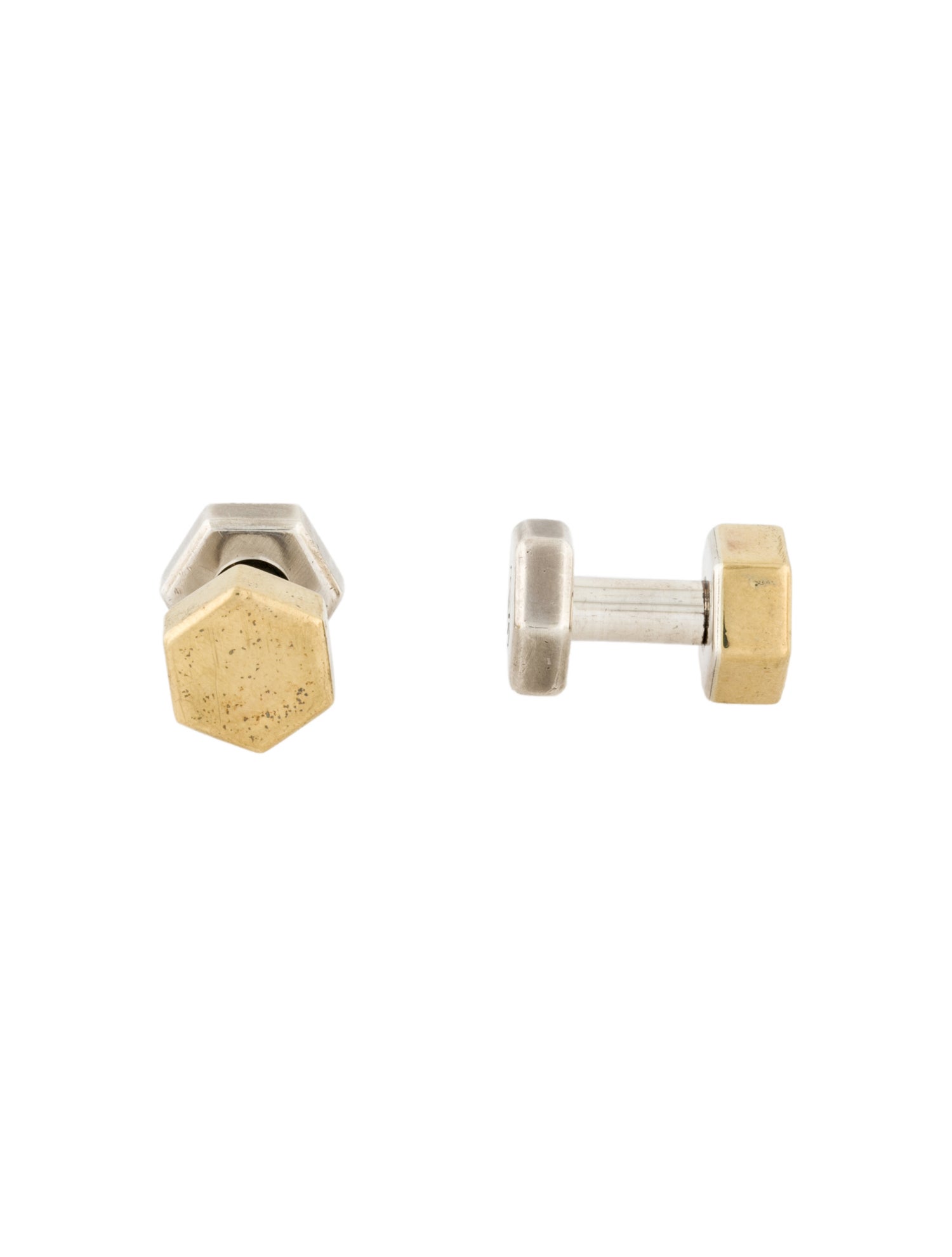 David Yurman Two-Tone Hexagon Cufflinks